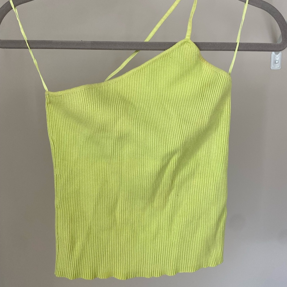 zara tank top lime green